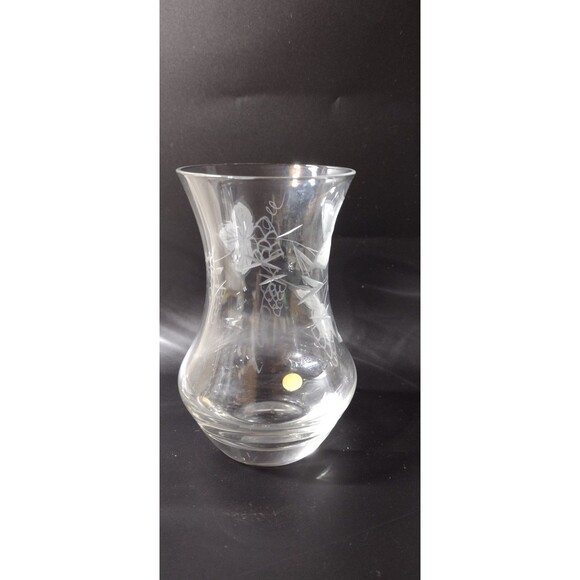 Vintage Clear Etched Glass Grape Vine Drinking Tumblers Lot Of 4 Poland Rare - Picture 6 of 9